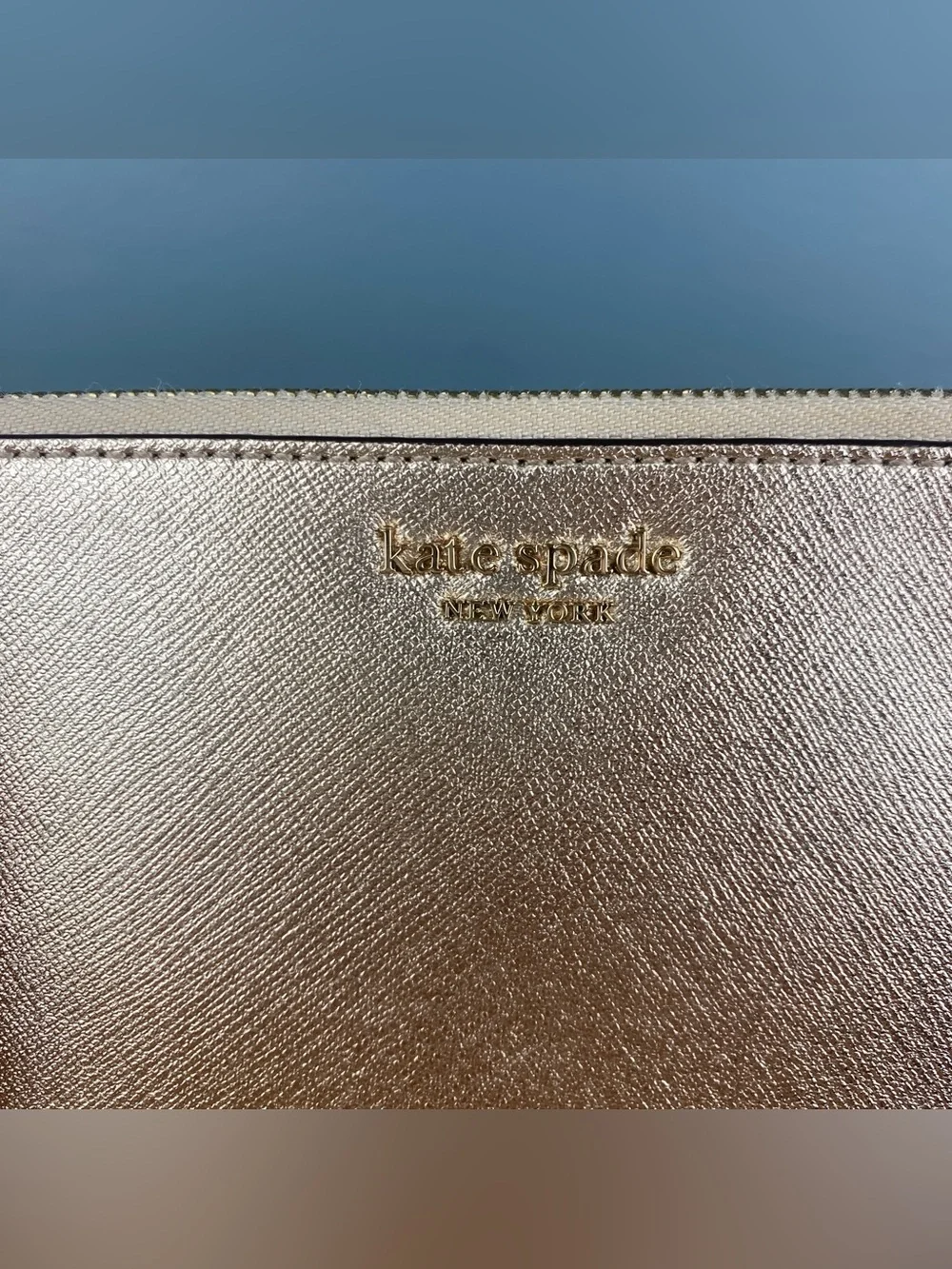 Kate Spade New York Wristlet/Wallet Shiny Rose Gold Metallic Slim